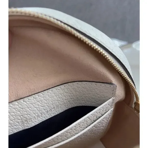 NEW! GUCCI ROUND LEATHER WHITE WEB BACKPACK SHOULDER BAG AUTHENTIC BOX! - Picture 9 of 9